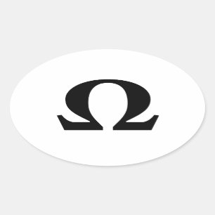 Ovalada Omega, símbolo del pegatina del óvalo de la