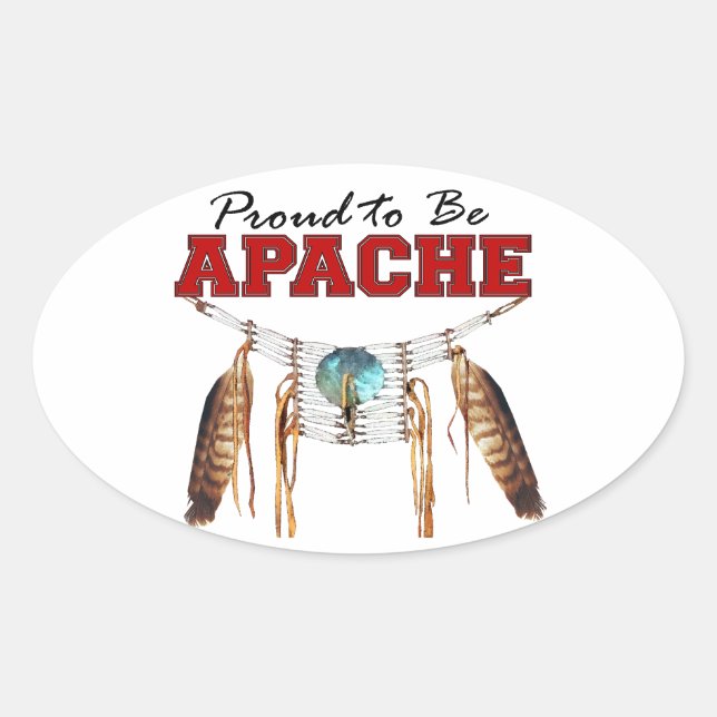 Ovalada Orgulloso de ser Pegatina de Apache (Anverso)