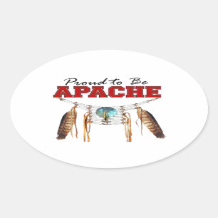 Ovalada Orgulloso ser pegatina de Apache