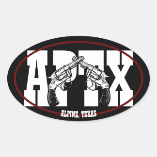 Ovalada Óval Pegatina alpino de vinilo de Texas