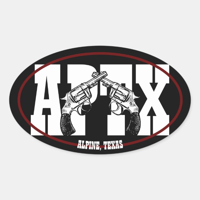 Ovalada Óval Pegatina alpino de vinilo de Texas (Anverso)