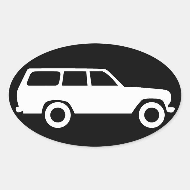 Ovalada Oval Toyota Land Cruiser Pegatina de iconos de la  (Anverso)