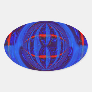 Ovalada Ovalado Orb Dark Blue pegatina