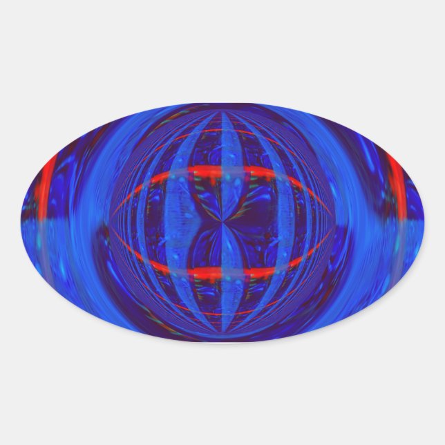 Ovalada Ovalado Orb Dark Blue pegatina (Anverso)