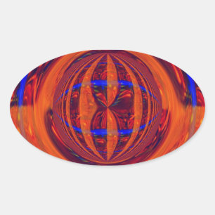Ovalada Ovalado Orb Red pegatina