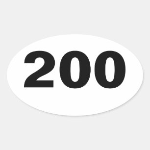Ovalada Óvalo pegatina de 200 millas