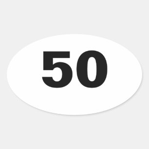 Ovalada Óvalo pegatina de 50 millas