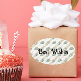 Ovalada Patrón Rosa de época - Pegatina de los mejores des