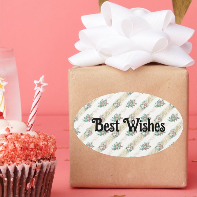 Ovalada Patrón Rosa de época - Pegatina de los mejores des (Fiesta)