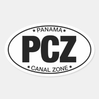 Ovalada PCZ - Pegatina de la zona del canal de Panamá