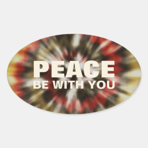 Ovalada Peace Be With You Tie Dye 4PC Pegatina Pack