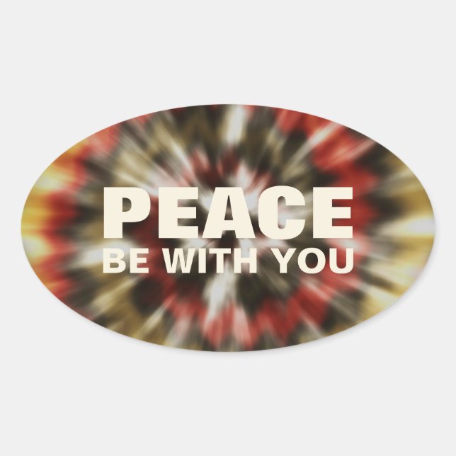 Ovalada Peace Be With You Tie Dye 4PC Pegatina Pack (Anverso)