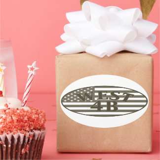 Ovalada Pegatina 4B oeste