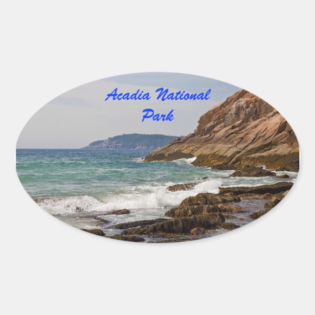 Ovalada Pegatina Acadia Shore Oval (Anverso)