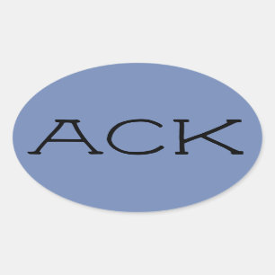 Ovalada pegatina "ACK" Nantucket