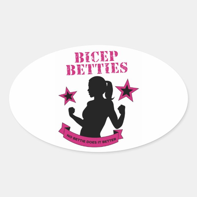 Ovalada Pegatina Bicep Betties Oval (Anverso)