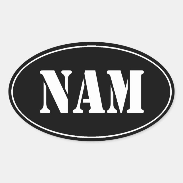 Ovalada Pegatina BLACK NAM VIETNAM Oval (Anverso)