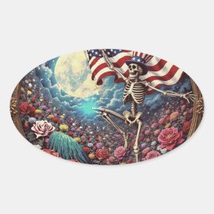 Ovalada PEGATINA Blues de Estados Unidos