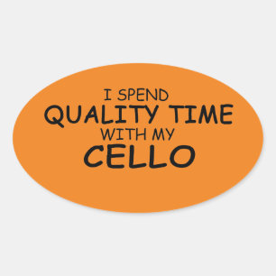 Ovalada Pegatina Cello Oval de tiempo de calidad
