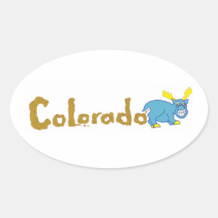 Ovalada Pegatina Colorado Mooser