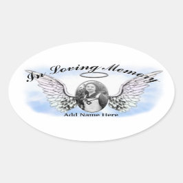 Ovalada Pegatina conmemorativo - Añadir foto