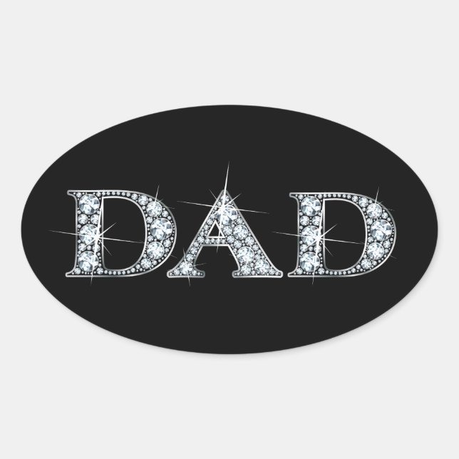 Ovalada Pegatina DAD Diamond Bling (Anverso)