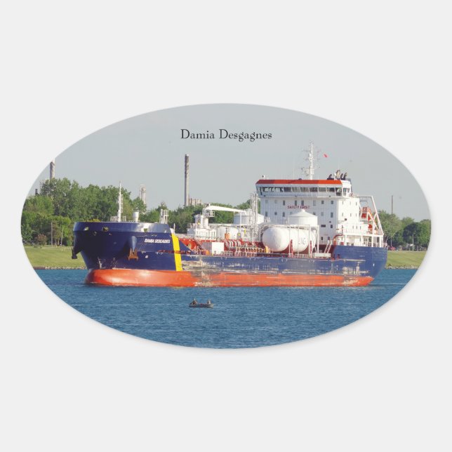 Ovalada Pegatina Damia Desgagnes (Anverso)