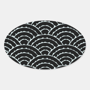 Ovalada Pegatina de Arcos Oscuros