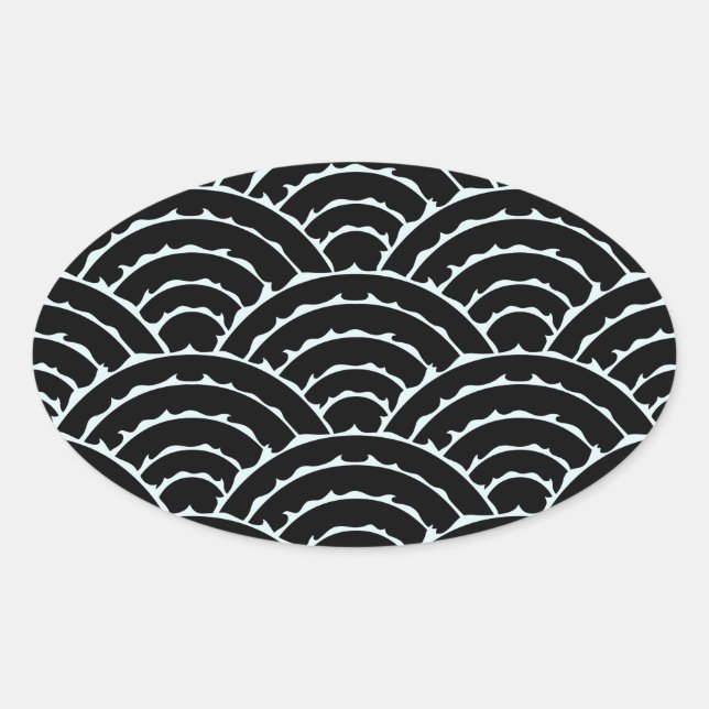 Ovalada Pegatina de Arcos Oscuros (Anverso)