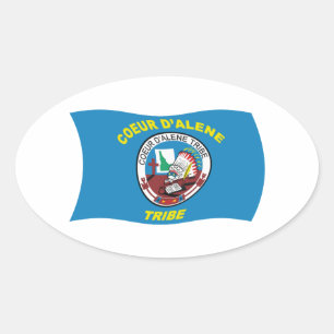 Ovalada Pegatina de Bandera Coeur d'Alene