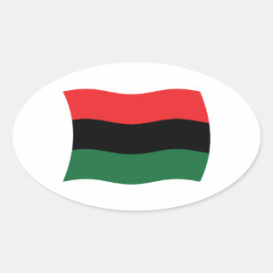 Ovalada Pegatina de Bandera de África (UNIA)