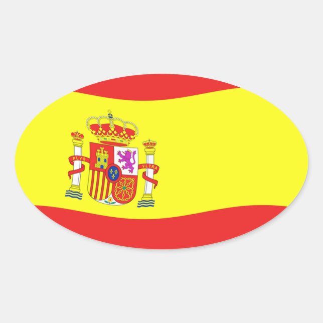 Ovalada Pegatina de Bandera de España (Anverso)
