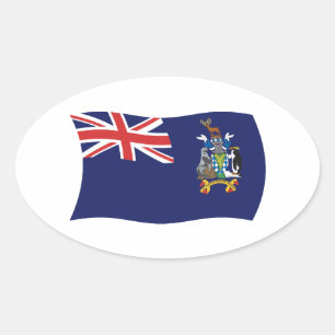 Ovalada Pegatina de bandera de Georgia y Sandwich
