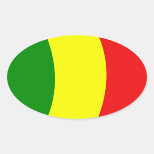 Ovalada Pegatina de bandera de Mali