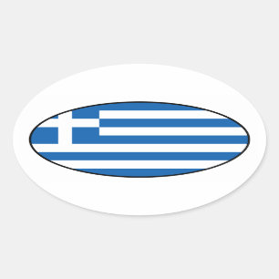 Ovalada Pegatina de bandera de Oval de Grecia