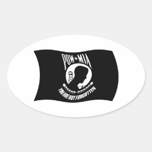 Ovalada PEGATINA de bandera de POW y MIA