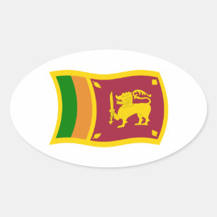 Ovalada Pegatina de bandera de Sri Lanka