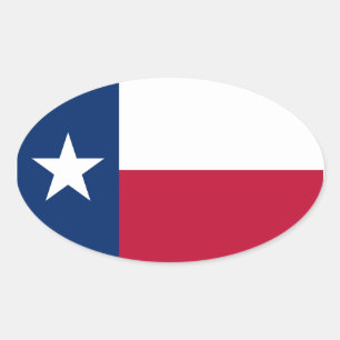 Ovalada Pegatina de Bandera Oval de Texas