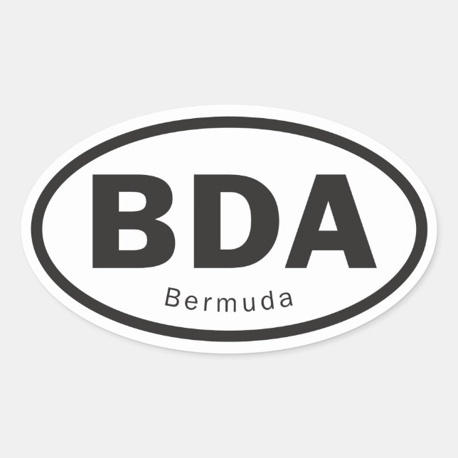 Ovalada Pegatina de Bermudas (Anverso)