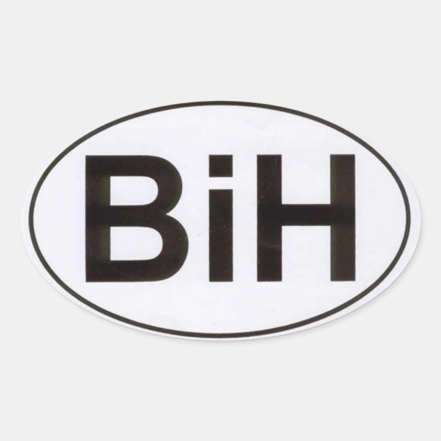 Ovalada Pegatina de BiH (Bosnia y Herzegovina) (Anverso)