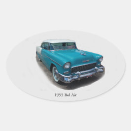Ovalada pegatina de Blue Bel Air de 1955