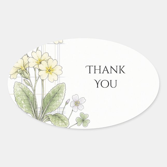 Ovalada Pegatina de boda personalizada (Anverso)