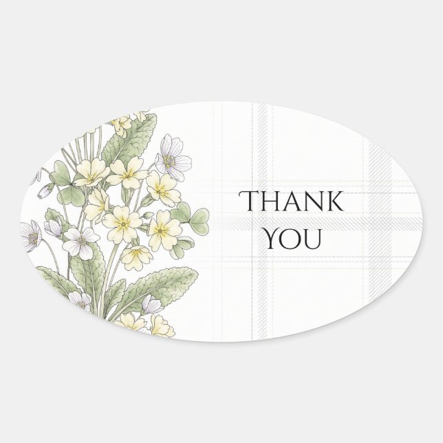 Ovalada Pegatina de boda personalizada (Anverso)