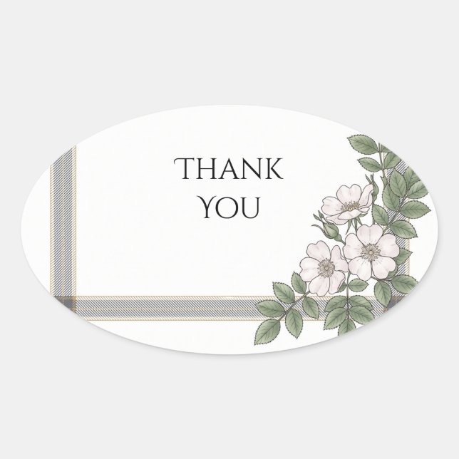 Ovalada Pegatina de boda personalizada (Anverso)
