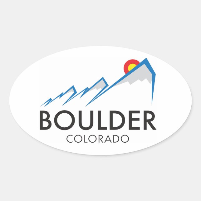 Ovalada Pegatina de Boulder Colorado - Oval (Anverso)
