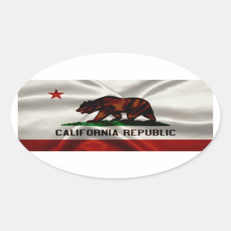 Ovalada Pegatina de California