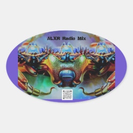 Ovalada Pegatina de cangrejo espacial 2