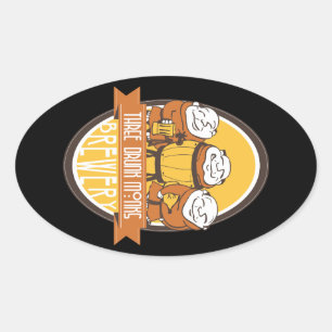 Ovalada Pegatina de cervecería