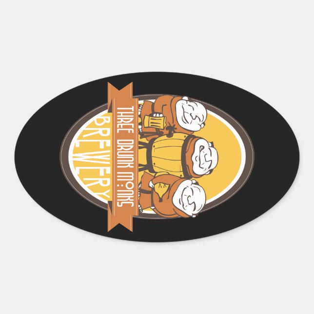 Ovalada Pegatina de cervecería (Anverso)