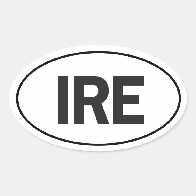 Ovalada Pegatina de coches de Euro Oval Ireland (Anverso)